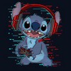 Girl's Lilo & Stitch Red and Blue Gamer T-Shirt - 2 of 4