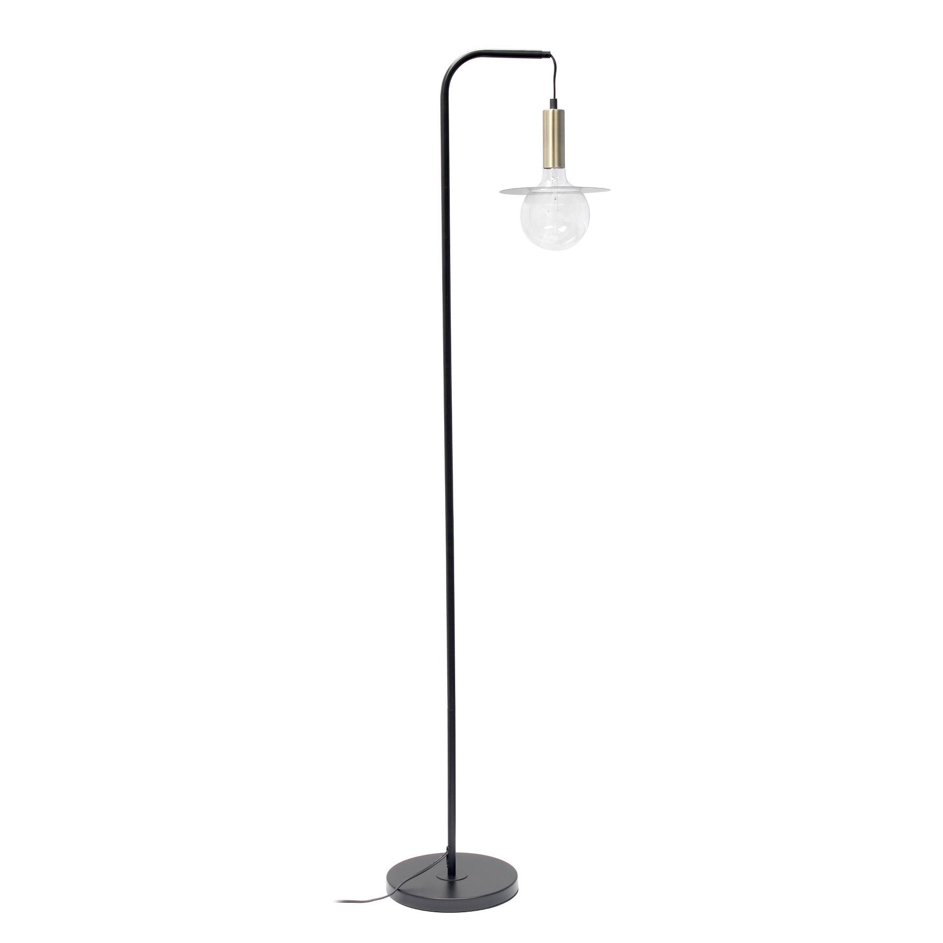 JAC Styles Arno 61" Metal Floor Lamp in Black and Brass