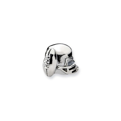 Black Bow Jewelry Sterling Silver Football Helmet Bead Charm