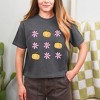 Simply Sage Market Women's Pumpkins and Flowers Short Sleeve Relaxed Fit Cropped Tee - 2 of 4