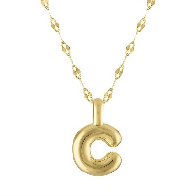 Junior Jewels 14K Gold Over Sterling Silver Initial Bubble Necklace