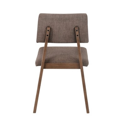 Pebble Brown Upholstered Mid-Century Modern Dining Chair Set