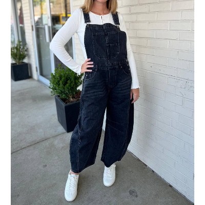 Women's Darla Barrel Wide Leg Overalls - Miss Love