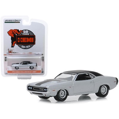 1970 Dodge Challenger R/T HEMI Silver w/Black Top "426 HEMI 50 Years" (1964-2014) 1/64 Diecast Model Car by Greenlight