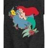 Girls' - Disney Princess - Ariel and Flounder with Flowers Fitted Short Sleeve Graphic T-Shirt - 2 of 4