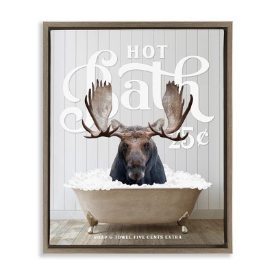 Stupell Industries Vintage Bathroom Moose Ad, 17" x 21"