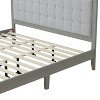 Okak Platform Bed Frame Upholstered Modern Solid Wood Bed with Square Tufted Headboard Noise-Free No Springs Required Easy to Assemble - 2 of 4