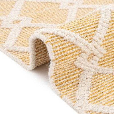 Dorset English Daisy Hand-Knotted Wool & Cotton Yellow Rug 7'10" x 10'