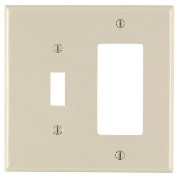 Leviton Almond 2 gang Nylon Decorator/Toggle Wall Plate 1 pk