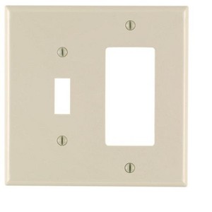 Leviton Almond 2 gang Nylon Decorator/Toggle Wall Plate 1 pk - 1 of 1