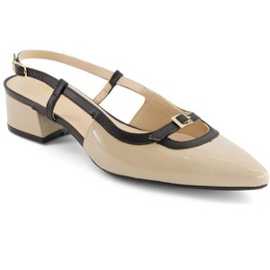 Andrea Women's Slingback Pointed Toe Low Heel Pumps 64601 - 1 of 4