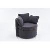 Grungis Teddy Accent Chair with Back Cushion,33.9"W Swivel Chairs with Storage Space,Storage Chair for Bedroom,Reading Room - 4 of 4