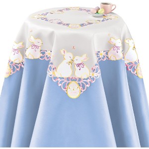 Collections Etc Kissing Bunnies Table Topper - 1 of 2
