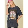 Slickblue Women's Nashville Music City Graphic T-Shirt, 100% Cotton, Crewneck Style, Charcoal, Size S-L - 2 of 4