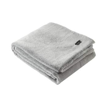 Kenneth Cole Reaction Faux Fur Throw Blanket Faux Fur (Solid -Grey)-50" X 60"