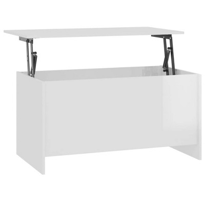 vidaXL Coffee Table High Gloss White 40.2"x21.9"x20.7" Engineered Wood