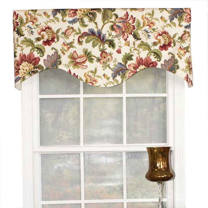Noblesse Cornice 3" Rod Pocket Valance 50" x 17" Eggshell by RLF Home, 1 of 5