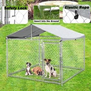 Heavy Duty Dog Crate - Indestructible Metal Kennel with Wheels & Double Doors, 33" High Anxiety Pet Cage with Removable Tray for Large Dogs - Black - 1 of 4