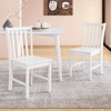 Costway Rustic Dining Chairs Set of 2 with Slat Tilt Backrest, Wide Seat, Rubber Wood Legs White/Black - 2 of 4