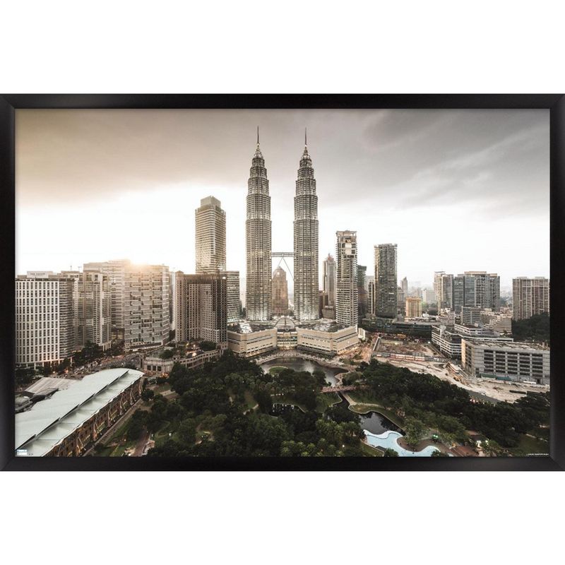 Trends International Wonders of the World - Petronas Towers Framed Wall Poster Prints, 1 of 7