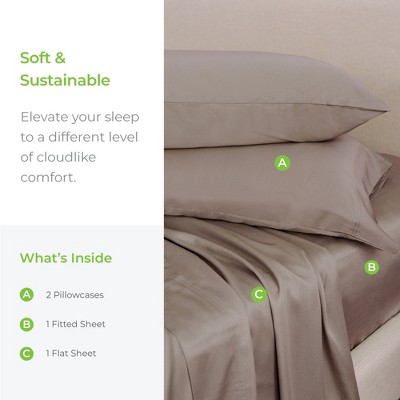 Queen Ivory Organic Bamboo Cotton Deep Pocket Sheet Set