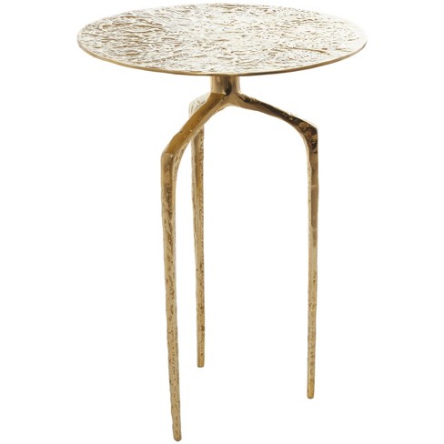 Olivia & May Aluminum Geometric Slim Textured Accent Table - image 1 of 4