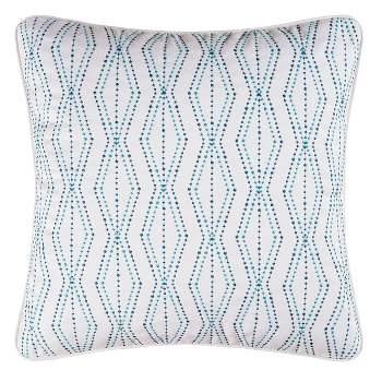C&F Home 18" x 18" 2-Toned Teal Dots Embroidered Pillow