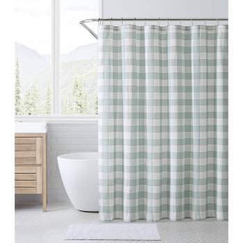 Cabin Plaid Shower Curtain Green - Eddie Bauer