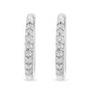 Haus of Brilliance 10K White Gold 1/5 Cttw Round-Cut Diamond Modern Hoop Earrings - 2 of 4