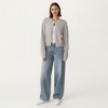 Anna-Kaci Women's Soft Knit Button Front Cropped Cardigan with Ribbed Trim Details and Relaxed Long Sleeves - 3 of 4