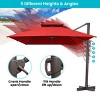 Pellebant Outdoor 13ft Patio Cantilever Umbrella Offset Double Top UV30+ High-strength Pole with 360°Rotation 5 Heights Adjustable Offset - 4 of 4