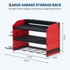 Power Tool Organizer Wall Mount, Heavy Duty 4-Layer Garage Rack, 8 no cord Drill Storage Shelf with Hooks, Drill Bit Shelf Battery Storage Holder - 3 of 4
