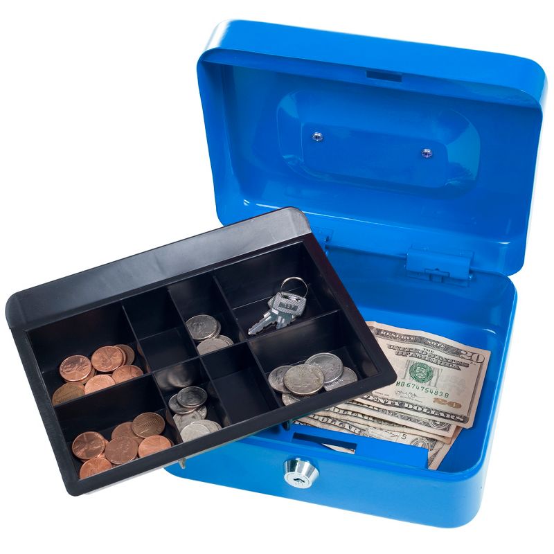 Fleming Supply Portable Locking Cash Box With Removable Coin Tray, 1 of 5