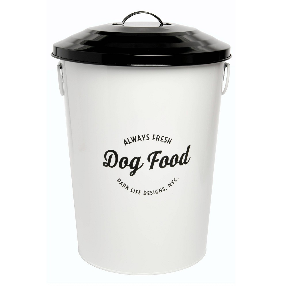 Park Life Designs 17lbs Andreas Food Bin Dog Food Storage Container - White