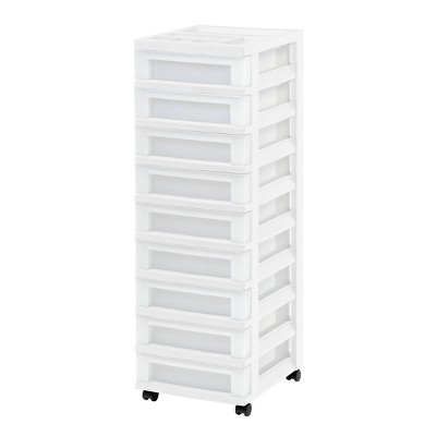 IRIS 6-Drawers White Rolling Plastic Storage Drawer Cart 36.56-in H x  14.25-in W x 12.05-in D in the Storage Drawers department at