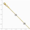 Black Bow Jewelry 14k Two Tone Gold 5mm Cage Bead Station Anklet, 9-10 Inch - 2 of 4