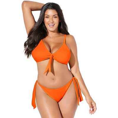 Swimsuits for All Women's Mentor Tie Front Bikini Top (Plus Sizes Available)