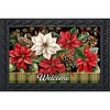Briarwood Lane Winter Christmas Doormat 30x18 Indoor Outdoor Mixed Poinsettias For Christmas Doormat - 2 of 4