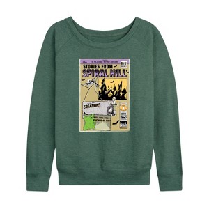Women's - Disney - The Nightmare Before Christmas Lightweight French Terry Wide Neck Long Sleeve Shirt - 1 of 4