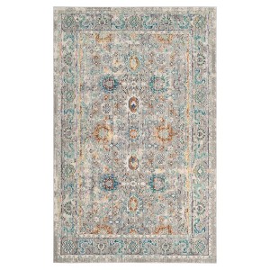 Gray Floral Loomed Accent Rug 3