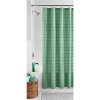 LunaLulinlk 72”L x 72”W Green Plaid Textured Polyester Cotton Blend Shower Curtain - 4 of 4