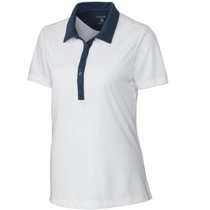 Clique Parma Colorblock Lady Polo Shirt - White/Navy - S - 1 of 2