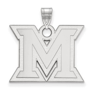Black Bow Jewelry 10k White Gold Miami Redhawks NCAA Large Pendant - 1 of 3