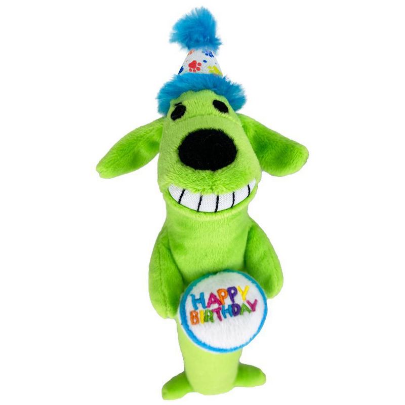 Multipet Birthday Loofa Dog Toy - Green - 12&#34;, 1 of 7