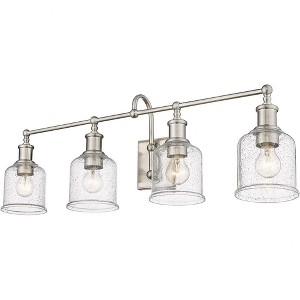 Bryant 4-Light Matte Black Vanity Light - Nautical Charm for Bath Spaces, Dimmable, Steel Frame - 1 of 4