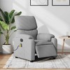 vidaXL Electric Massage Recliner-Armchair Light Gray, Adjustable Lounge Chair with Vibration Massage, Side Pocket, Fabric Comfort - 2 of 4