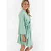RuffleButts Modal Blend Women's Maternity Robe - Sage, One Size - 3 of 4