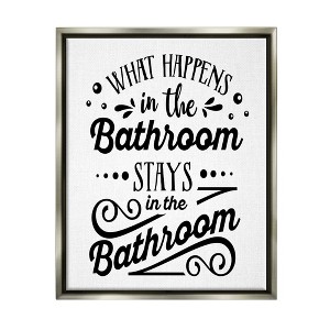 Stupell Industries What Happens In Bathroom Framed Floater Canvas Wall Art - 1 of 4