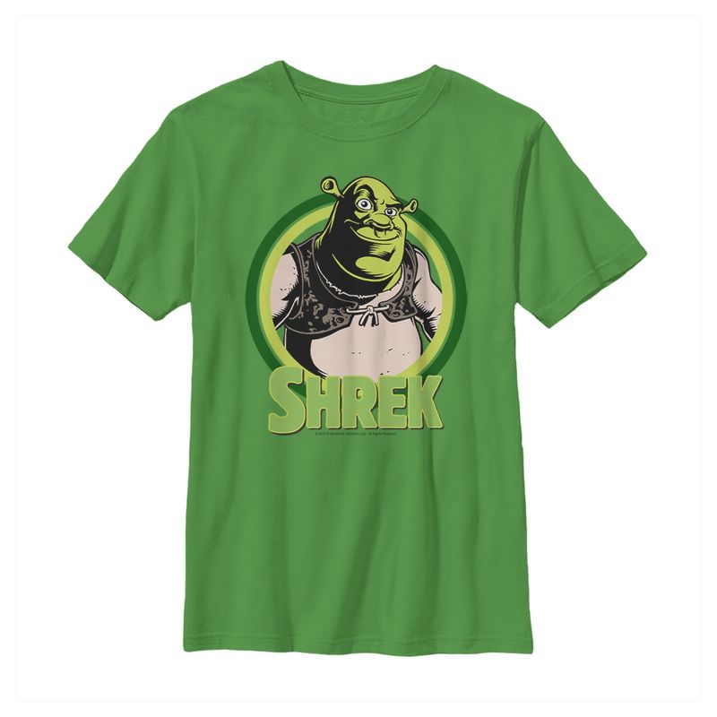 Boy's Shrek Vest Retro Circle T-Shirt, 1 of 4