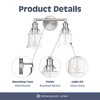 Prominence Home Eaton Ridge 2 Light Industrial Bathroom Vanity with Clear Glass, Damp Rated for High Moisture Areas, Quick Install, Brushed Nickel - 2 of 4